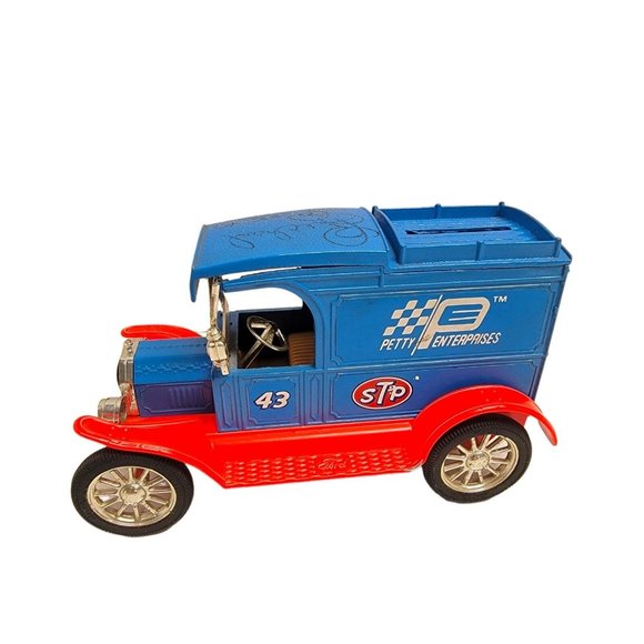 Nascar Richard Petty #43 VTG Autographed 1913 Ford Model T Delivery Coin Bank - Picture 4 of 14